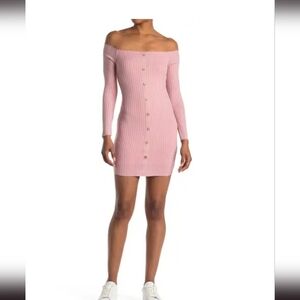 Ribbed off the shoulder bodycon dress